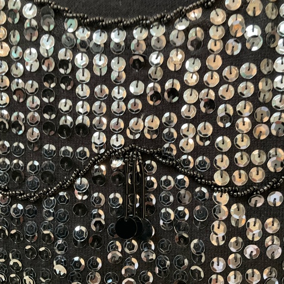 XXI Sequin Sweater Vest, Black, Size L, Great Shape - Picture 4 of 9